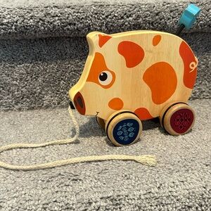 Baby Wooden Pull Toy - Happy Go Piggy